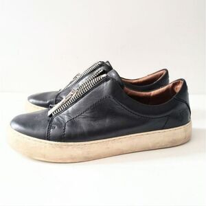 Frye Black Leather Zippered Sneaker Loafers, US Women's 8.5
